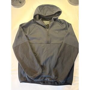 Filson Mens Sherpa Lined Quarter Zip Hoodie Softshell Cordura Black Size Medium